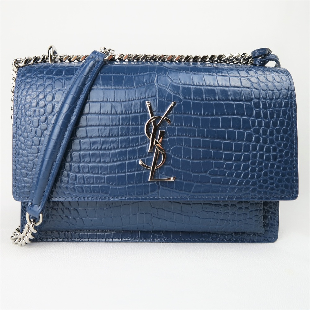 YSL Blue Sunset Monogram Medium Crossbody Bag